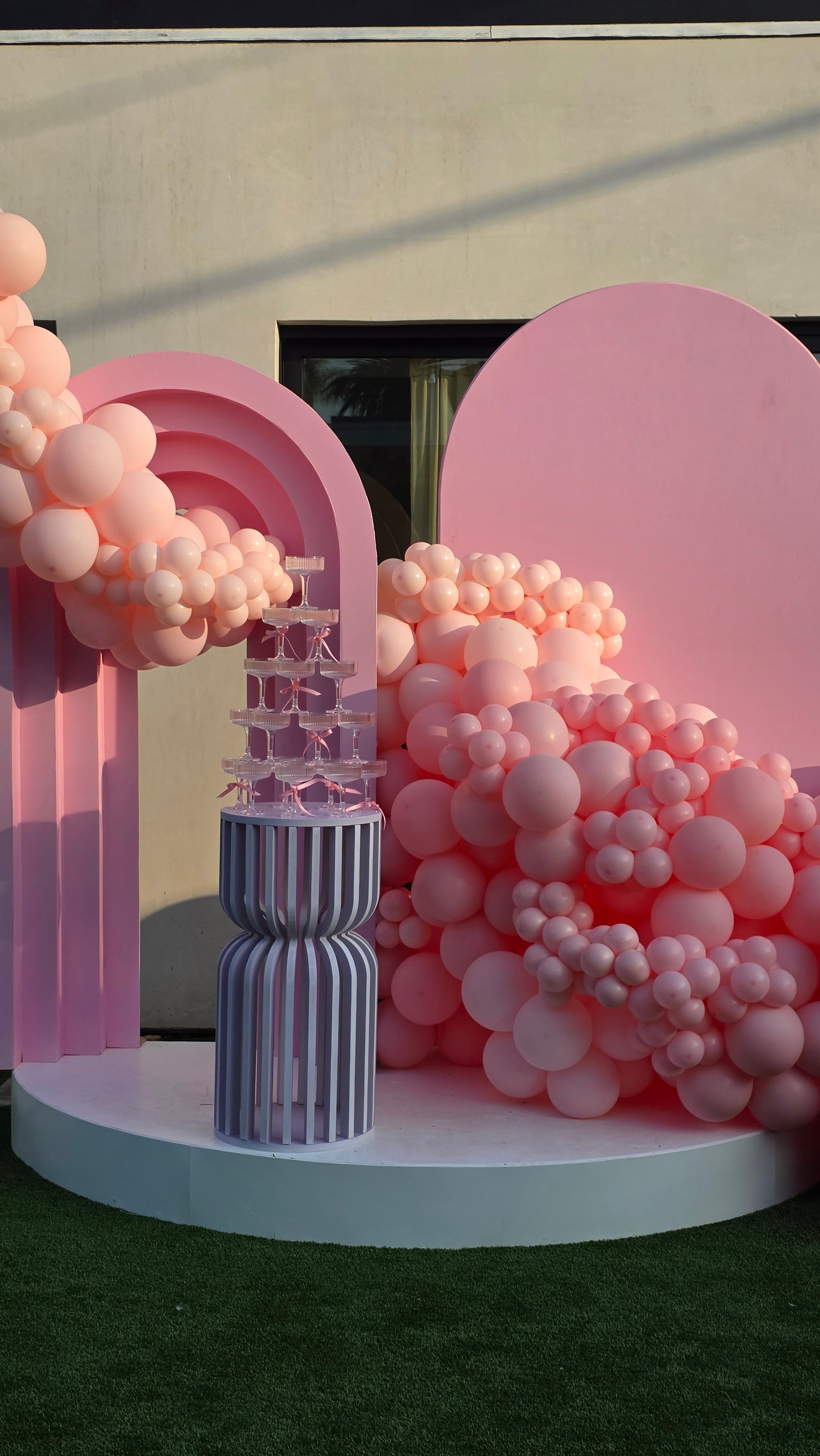3D Layered Arch Backdrop, Rounded Arch