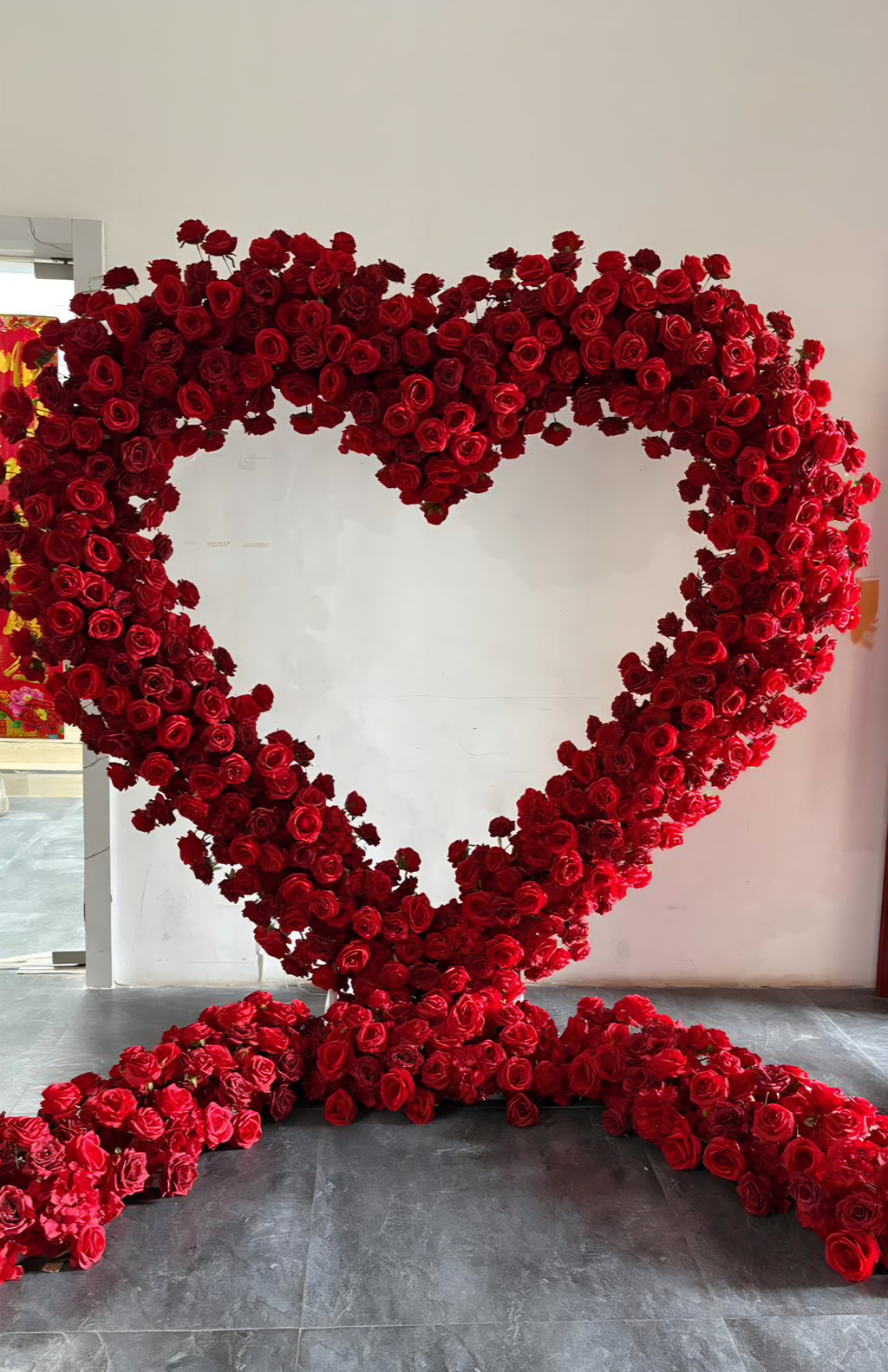 Luxury Red Heart Floral Arch – Signature Love Edition