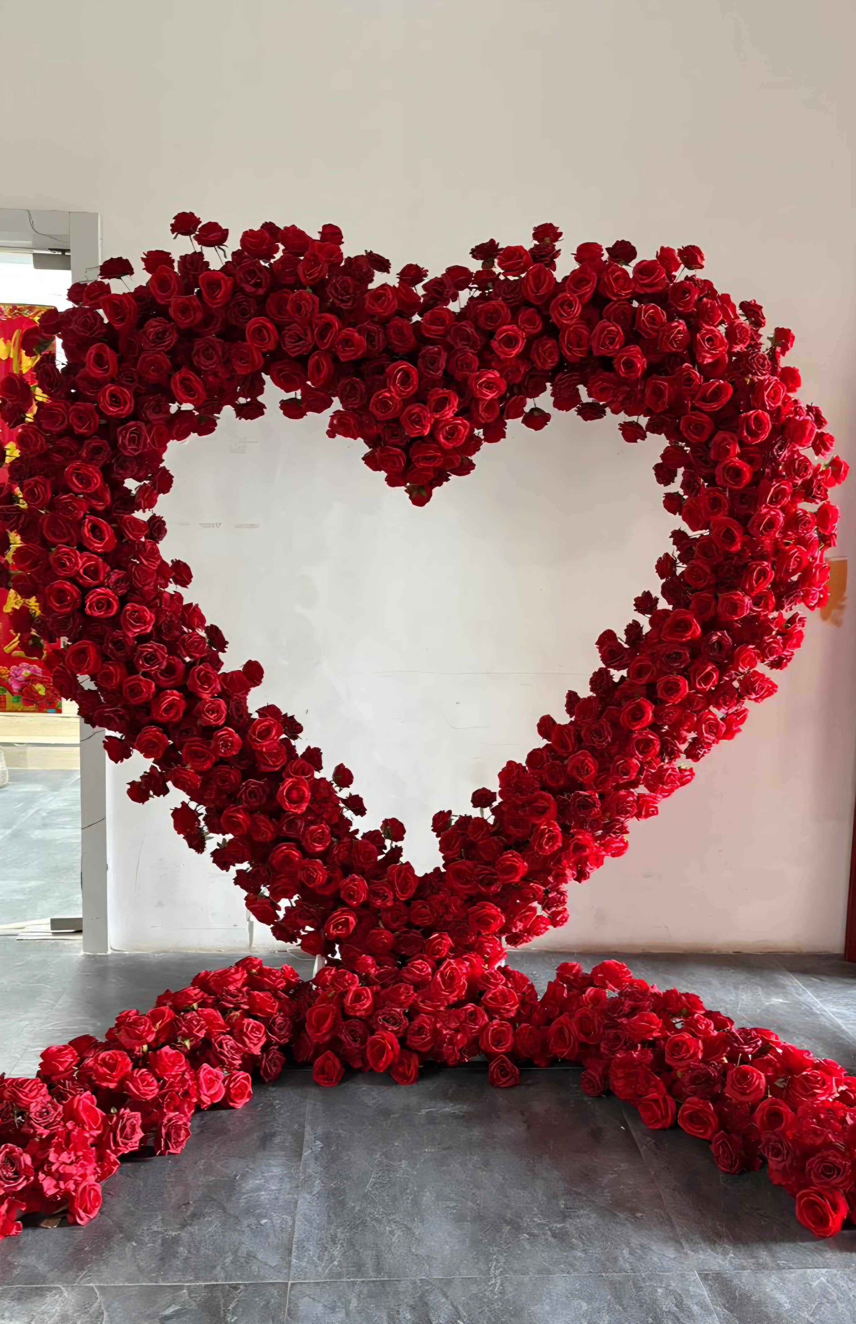 Luxury Red Heart Floral Arch – Signature Love Edition