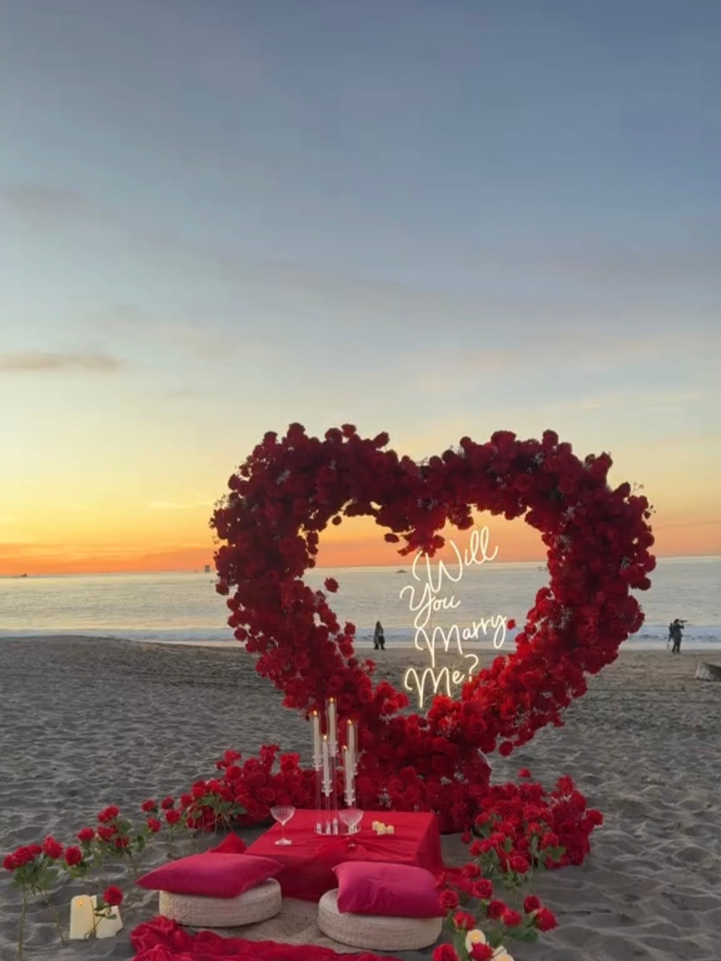 Luxury Red Heart Floral Arch – Signature Love Edition